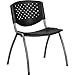 Flash Furniture HERCULES Series 880 lb. Capacity Black Plastic Stack Chair with Titanium Gray Powder Coated Frame