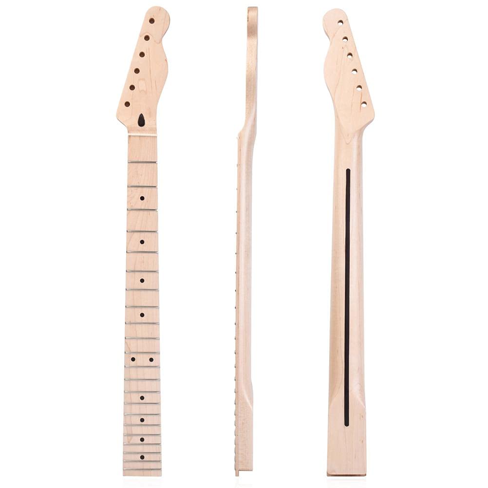 Wsrcxx Electric Guitar Neck Replacement, 22 Frets Guitar Neck Compatible for TL Style Replacement Parts Electric Guitar