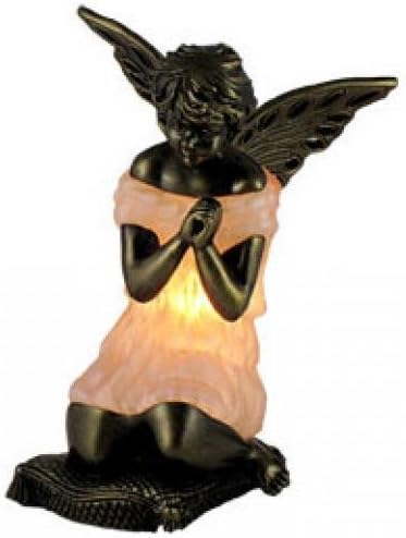 Pretty Pink Glass Praying Fairy Table Lamp-1327