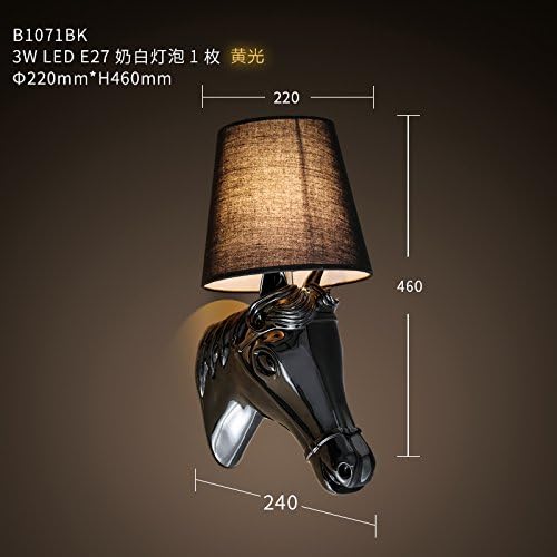 LIYAN Minimalist Wall Light Sconce E26/27 Base The Restaurant is a Coffee Shop in The Living Room, Bedroom, Head of The Creative Animal Wall lamp Wall lamp,B1071BK