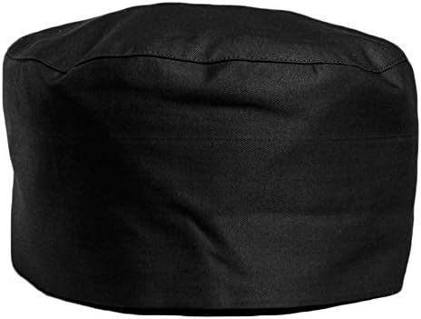 My Chef Hat | Pro 7.1 Inch Black Soft Satin Skull Cap with Expandable Elastic Back | Vent Beanie for Chef, Cooks, Baker &amp; Catering School Colleges | 1308.2