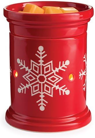CANDLE WARMERS ETC. Holiday Illumination Fragrance Warmer- Light-Up Warmer for Warming Scented Candle Wax Melts and Tarts or Essential Oils to Freshen Room, Snowflake