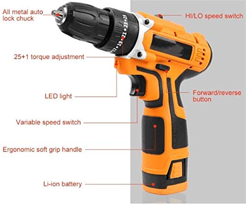 Beautiful happy Elektrische Werkzeuge Bohrmaschine Akkuschrauber Bohrmaschine Wiederaufladbare Bohrmaschine Langlebig… – Bild 6