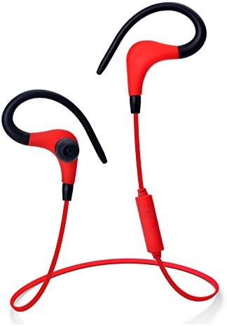 Pkman™ Wireless Noise Cancelling Bluetooth Stereo Sport Bluetooth Headphones/Headset/ Earphones for iPhone 6, 6 Plus, 5 5c 5s 4 and Android Devices (Black+Red)