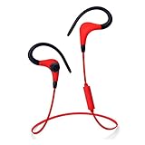 Pkman™ Wireless Noise Cancelling Bluetooth Stereo Sport Bluetooth Headphones/Headset/ Earphones for iPhone 6, 6 Plus, 5 5c 5s 4 and Android Devices (Black+Red)