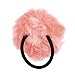 Women Salmon Pink Pom Pom Decor Stretchy Band Hair Tie Ponytail Hairband