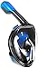 Qwer Octobermoon Original 180°Full View Panoramic Full face Snorkel Mask.with Anti-Fog and Anti-Leak Snorkeling Design,See More Water World with Larger Viewing Area (Black, Large/Extra Large)