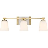 Savoy House 8-6901-3-322 Darby Traditional White Opal Glass Bathroom Vanity Wall Light, 3-Light 180 Total Watts, 8" H x 25" W