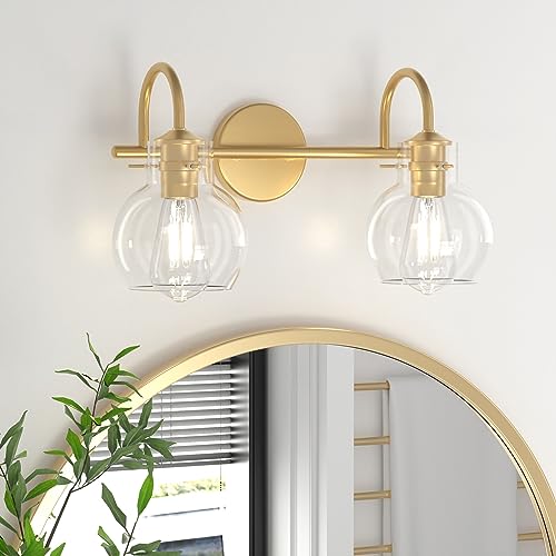 PAIHOME Gold Bathroom Light Fixture, 2 Light Bathroom Light Fixture