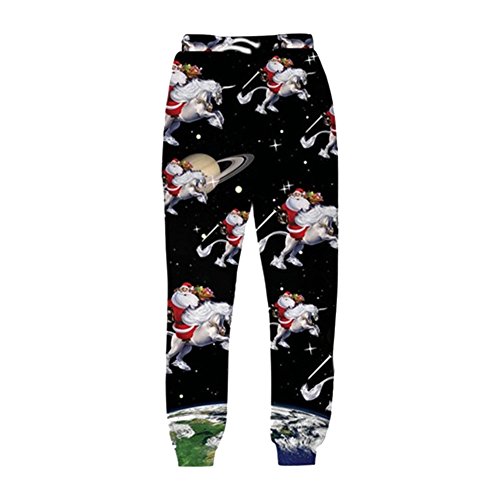 Catamaran Men's 3D Joggers Funny Christmas uncorn Print Casual Trousers Sport Sweatpants