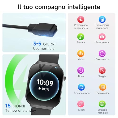Lgnitek 2026 New Smartwatch with ECG, 2.2 Inch Curved Watch with Blood Pressure/HRV/SpO2/Uric Acid/Emotions/Fatigue/Sleep/Heart Rate Monitor for Men Fitness Tracker, IP68 iOS Android