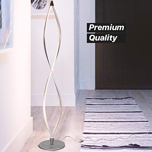 Brightech Allure 37-Inch LED Spiral Floor Lamp - Dimmable Modern Design For Living Room & Office