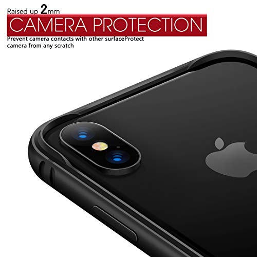 Humixx Extre Series iPhone Xs Case,Utra-Thin Aluminum TPU Hybrid Shockproof Bumper Case Compatible with iPhone X/iPhone 10 -Matte Black