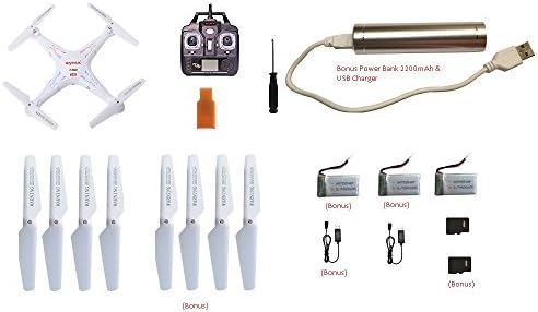 Latest SYMA X5C Explorers 2.4G 4CH 6-Axis Gyro RC Quadcopter With HD Camera EXTRA battery, blades, SD card, charger and power bank