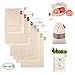 Simply Eco 8 cotton reusable produce bags with drawstring. Mesh bags for fruits
