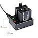 VVHOOY  2PCS 1050mah Rechargeable Battery and Rapid Dual Charger for Action Camera