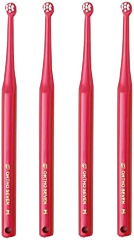 オーラルケア オーソセブン(Ortho7) 矯正中歯ブラシ 4本(パールレッド)