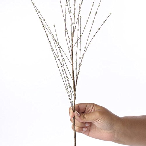 Package of 12 Iridescent Green Bead Stems for Floral Arranging, Crafting and Designing