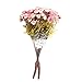 CHANZON Artificial Flower Rose Bouquet (Not include Vase, 2 Bunches 94-96 Small Pink Heads) Fake Plastic Fabric Silk Arrangement for Home Decor Wedding Table Decoration