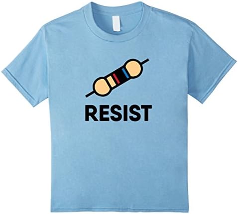 Kids Resist! Funny Electronics T-shirt Resistor 10 Baby Blue