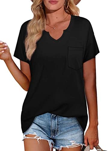 Short Sleeve V Neck Casual Tshirts Tops 