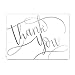 Silver Foil Thank You Note Cards / 50 Thank You Card Set / 3 1/2