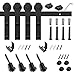 SMARTSTANDARD 5FT Mini Sliding Barn Door Hardware Track Kit -Super Smoothly and Quietly -for Double Opening Cabinet, TV Stand, Closet, Window -Fit 15