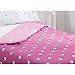 Delta Children Toddler Bedding Set | Girls 4 Piece Collection | Fitted Sheet, Flat Top Sheet w/Elastic Bottom, Fitted Comforter w/Elastic Bottom, Pillowcase, Blushing Star | Pink