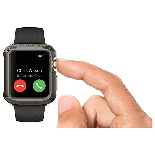 Spigen Tough Armor Designed for Apple Watch Case and Built in Screen Protector for 42mm Series 1 (2015) - Gunmetal - Thumbnail 6
