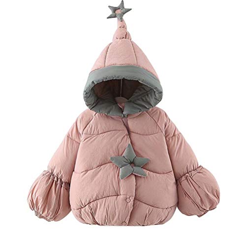 Baby Girl Snowsuit Witch Hood Winter Coat Girls 3D Star Light
