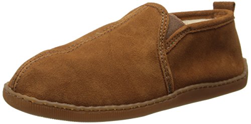 Minnetonka Men's Pile Lined Romeo Slipper, Brown, 10 M US