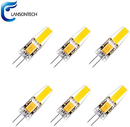 LANSONTECH G4 LED Bi-Pin base 2 Watt DC/AC 12V Light Bulb Warm White 2700K 20 Watt Halogen Bulbs Equivalent - Pack of 6