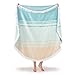 Sea Glass Green and Peach Luxury Thick Round Cabana Beach Towel - 5 Foot Diameter - Woven Jacquard for Soft, Fade Proof Beach & Pool Use - Sea Glass Sunrise