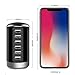 USB Charger 6-Port Desktop USB Charging Station with Smart Identification Technology Compatible with iPhone 15/14/13pro Max 12/12 Mini/12Pro/12 Pro Max/11,Tablets, Smartphones (Black)