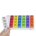 GMS 7 Day Pill Organizer Tray - Large with Removable Daily Pill Boxes with 4 Compartments Each for Storing and Organizing Prescriptions and Other Meds - Rainbow
