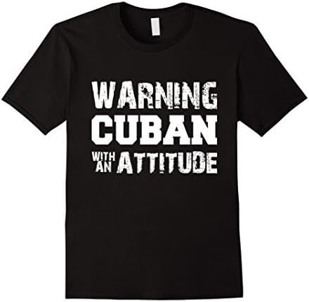 Men's Warning Cuban With An Attitude Tshirt XL Black