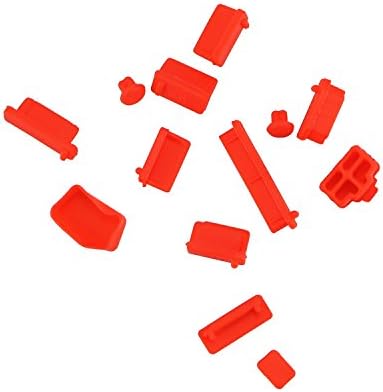VIKINS 13 Piece Universal Set of Anti-Dust Silicone Port Plugs/Stopper Set for PC/Laptops/Notebooks (Red)