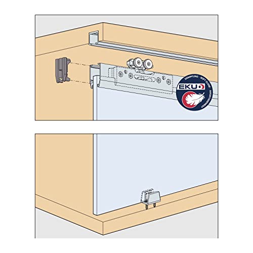 HAWA Clipo 36 G IS Schiebetürbeschlag für 1 Glasschiebetür (Innenfront) bis 36kg