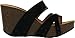Refresh Mara-01 Womens Slide On Comfort Criss Cross Platform Wedge Sandal,Black,10