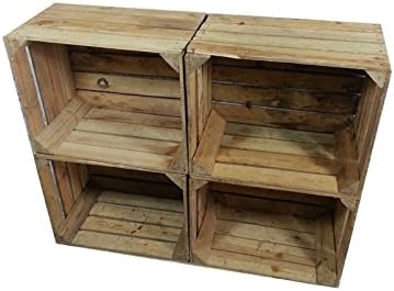 4 x old used Rustic Vintage Apple Crates