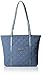 Vera Bradley Women's Microfiber Small Trimmed Vera Tote Bag, Charcoal Gray, One Size