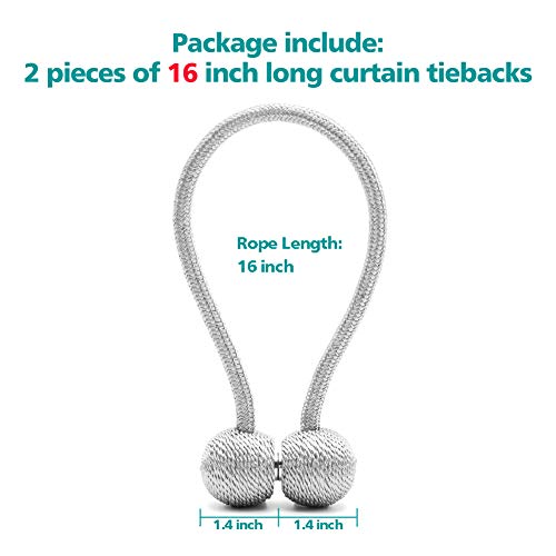image for DEZENE Curtain Tiebacks with Magnetic,The Most Convenient Drape Tie Ba