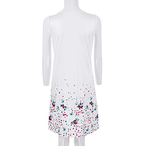 Women Boho Floral Short Mini Dress Party Evening Summer Beach Holiday Sun Dress White