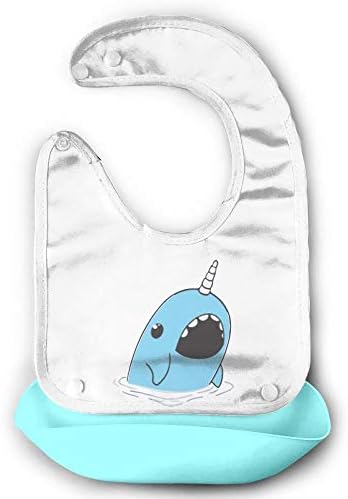 XHX Baby Cartoon Narwhal Saliva Towel Bibs Burp Cloths