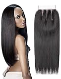 Forevery Hair Lace Closure 4x4 Straight Wave Brazilian Virgin Human Hair Extensions Three Part Lace Closure(10