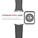Apple Watch Band 38mm, BRG Leather Loop with Adjustable Magnetic Closure iWatch Band Replacement Bracelet Strap for Apple Watch Series 1 Series 2 Sport and Edition 38mm Medium - Storm Gray
