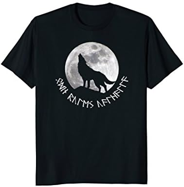 Mens Odin Rules Valhalla Howling Wolf Norse Runes T-Shirt 3XL Black