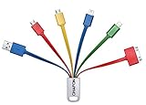 [Only Charging] Chafon 6 in 1 Multi USB Charging Cable with Micro, Mini USB Ports Cable (Colorful)
