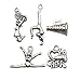 50pcs Craft Supplies Antique Silver Cheerleader Girl Dance School Sports Spirit Gymnastics Charms Pendants for Crafting, Jewelry Findings Making Accessory For DIY Necklace Bracelet (M163)