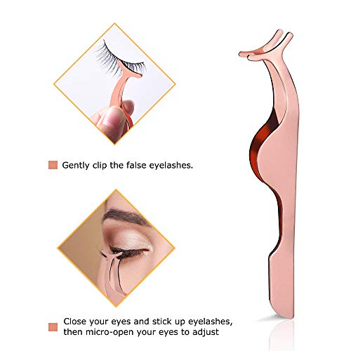 3D Fake Eyelashes, 4 Pairs Reusable 3D Handmade False Eyelashes Set for Natural Look with False Lashes Tweezers